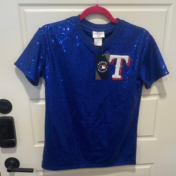 Blue Sequin Girl Texas Rangers Top - Picture 9 of 9